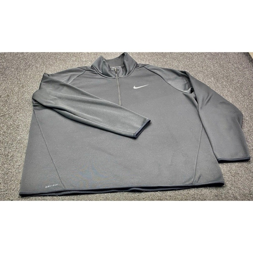 Nike Pullover Mens 2XL Gray Dri-FIT 1/4 Zip Training Top 932041-010